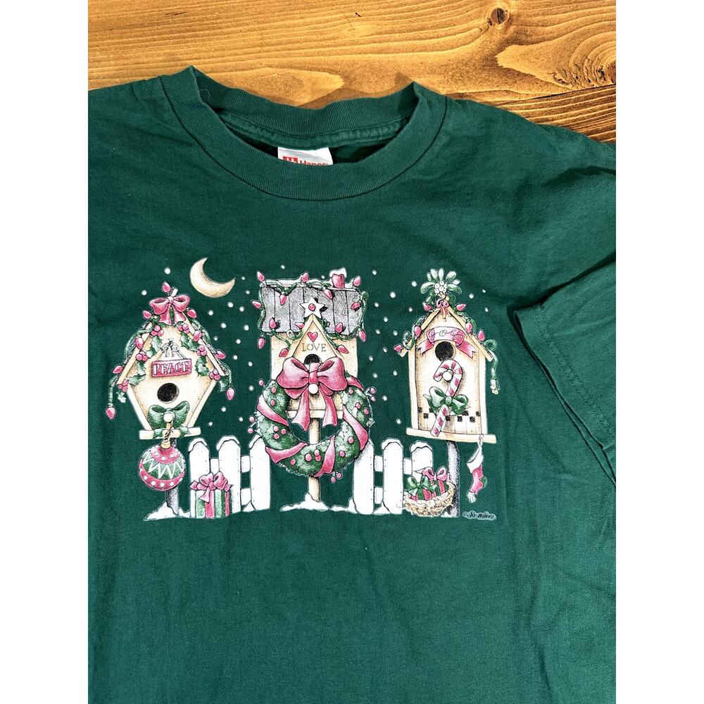 Vtg Hanes Peace Love Joy Christmas Vintage  XXL Tee Shirt